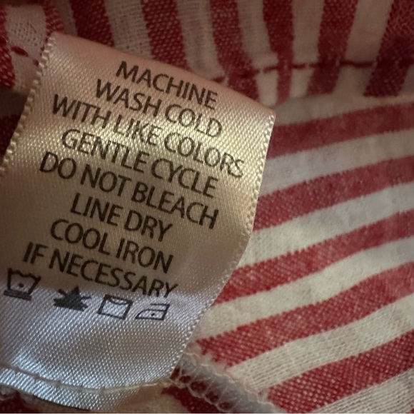 Max Studio Red Striped Linen Blend Shift Dress Size Small - Picture 11 of 14